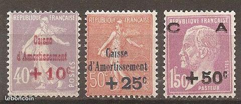 Timbre France Caisse Amort. 249 à 251 neuf ac TB