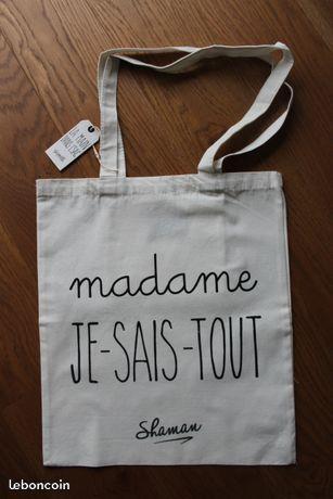 Tote bag / Madame je-sais-tout / Neuf