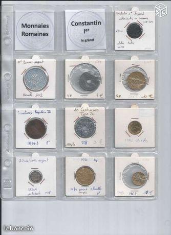 Lot numismatique pièces sous étui