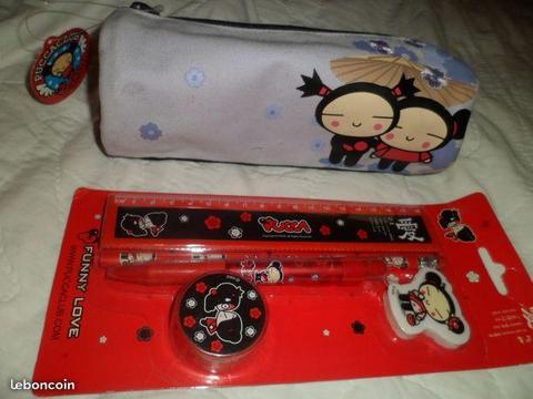 Lot PUCCA kawaii papeterie crayons trousse neuf