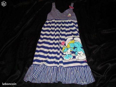 Robe bleue Schtroumpfs Schtroumpfette 6 8 ans vg25