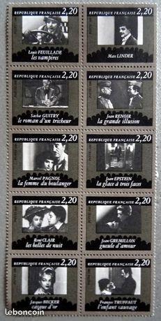 10 TIMBRES en Francs ACTEURS de CINEMA Français