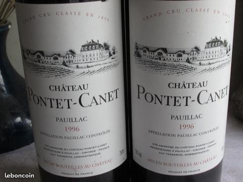 2 Bouteilles Chateau Pontet Canet 1996 GCC