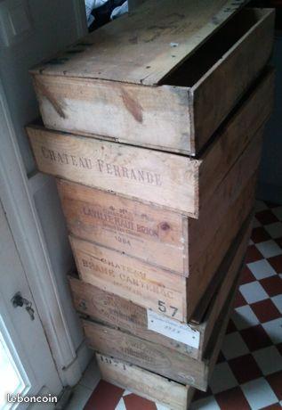 Caisses vin bois d'origine anciennes vides