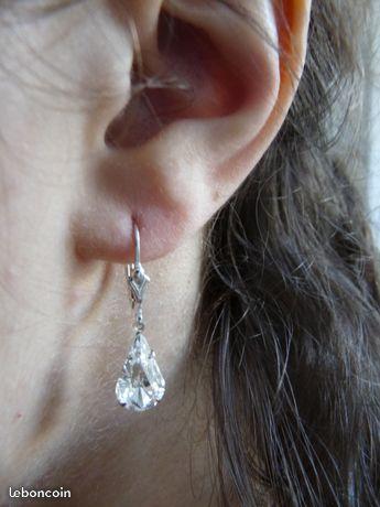 Boucles d'oreilles - argent sterling 925 cristal