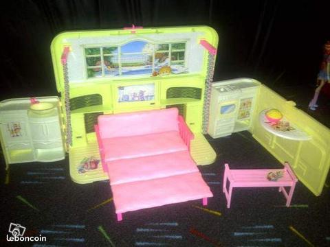 Transistore vert / rose maison pour poupée jouet