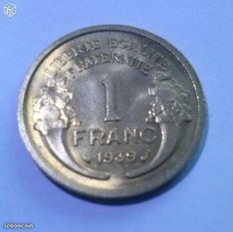 Pièce monnaie française 1939 - 1 Franc