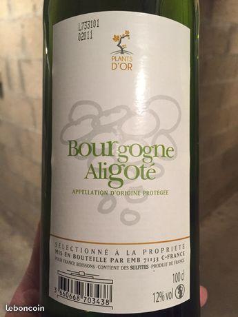 6 bouteilles de bourgogne aligoté en litres