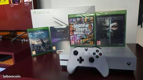 Xbox one s + gta 5 + halo 5 + dishonored 2 +ff15