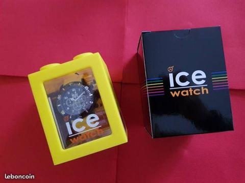 montre Ice Watch noire et jaune