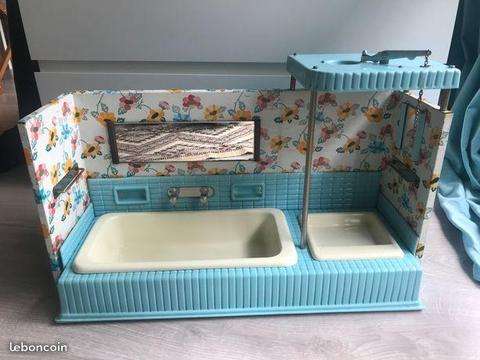 Salle de bain de poupée vintage TMF JOUET Riviera