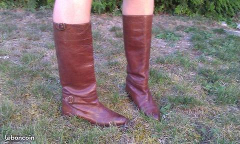 Bottes cuir vintage