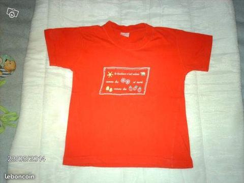 T-shirt rouge fille 5-6 ans