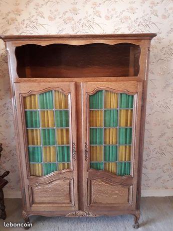 Armoire bois rustique 2 portes,3 tablettes,1 niche