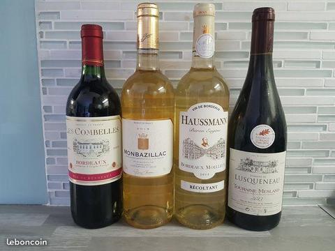 Lot vins de Bordeaux Rouge et Blanc
