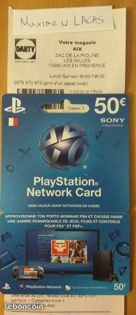 Recharge carte 50 € pour compte PSN (PlayStation)