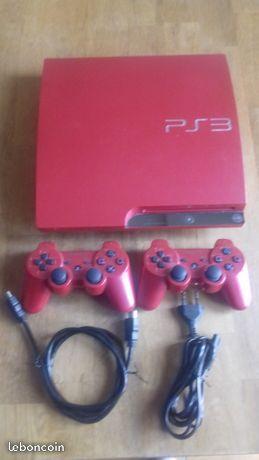 Console PS3 slim rouge Sony + jeux vidéo