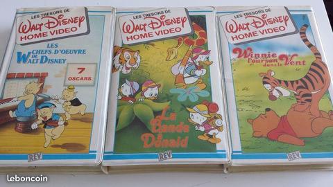 Lot de 3 VHS Walt Disney Winnie, Donald