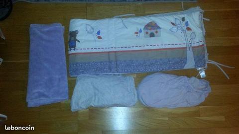 Lot de 6 pièces pour lit bébé fille