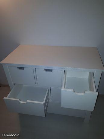Commode laquée blanche 6 tiroirs