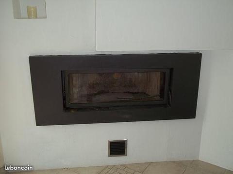 Insert cheminée + façade, 19 kW, bûches 85cm