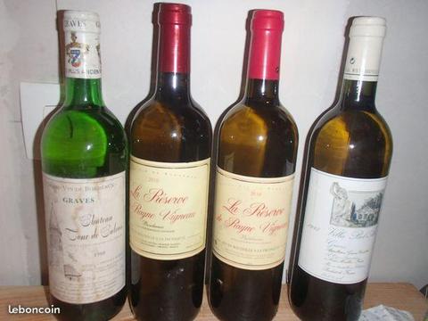 5 bouteilles de vin blanc sec du BORDELAIS