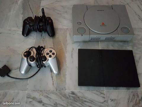 Lot console Sony PS1 et PS2 pour pièces