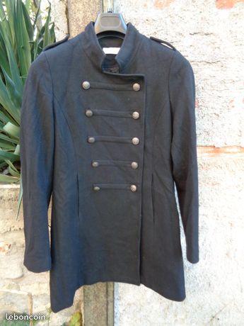 Manteau noir en laine taille 40