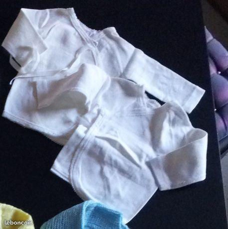 Lot de 2 chemises de corps blanches bébé