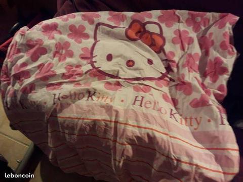 couette+taie d oreiller 1place hello kitty mike92