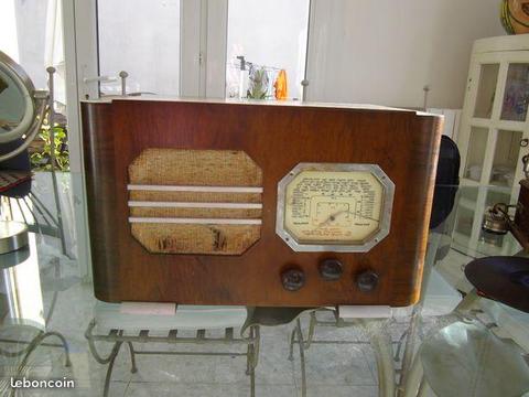 Tsf rare poste radio en bois marque tecalemit