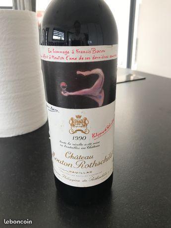 Bouteille vin rouge Mouton rothschild 1990