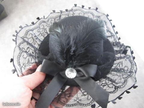 Mini BIBI chapeau noir steampunk gothique NEUF