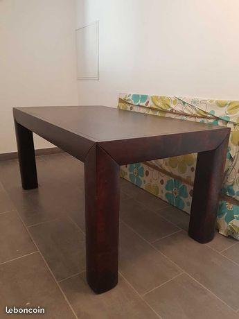 Table bois massif style colonial/wengue