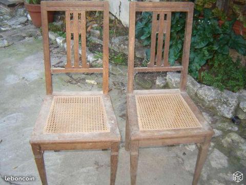 Ancienne chaises en chene et rotin(titzi95)