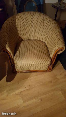fauteuil bois et tissus