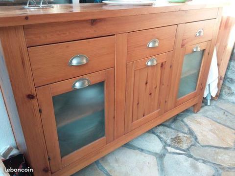 Buffet en pin 3 portes couleur miel