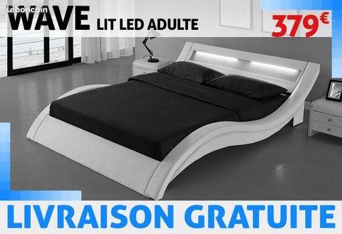 WAVE Lit LED Adulte LIVRAISON GRATUITE