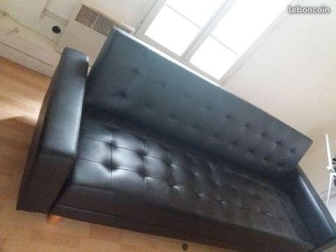 Canape similcuir noir