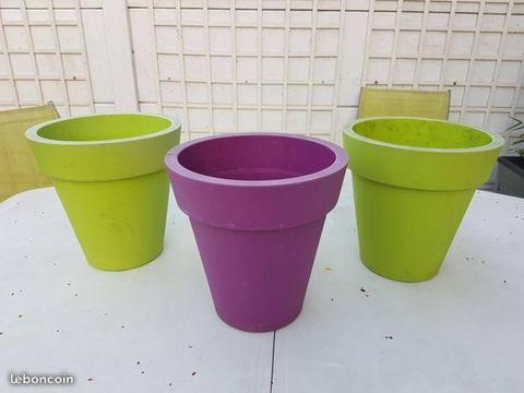 Lot de 3 pots de fleurs - sly7