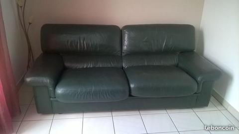 Canapé + fauteuil cuir