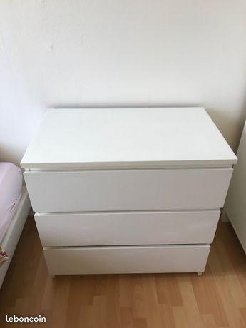 Commode Ikea blanche 3 tiroirs