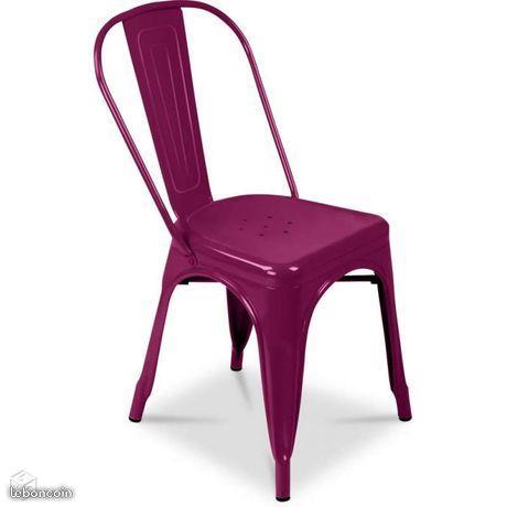 Chaise en métal Loft laqué violet