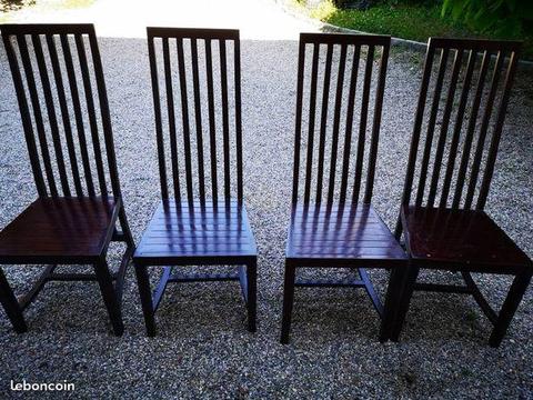 4 chaise en bois