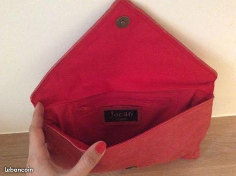 Sac pochette en cuir Jocasi London rouge