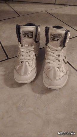 Baskets converse blanches montantes