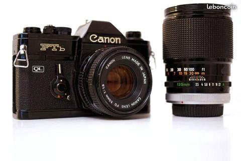 Appareil photo CANON FTB QL +50mm 1.8 + 135mm 2.5