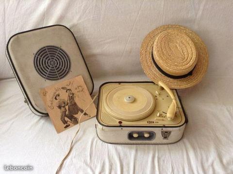 Ancien électrophone valise de marque EDEN 1958