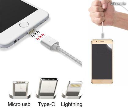 Câble chargeur Magnétique iPhone USB micro type-C