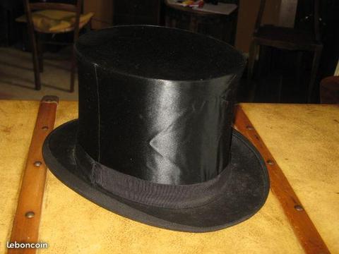 Ancien chapeau haut de forme - Claque - Taille 56